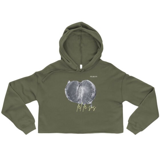 Moon-Cut Crop Hoodie